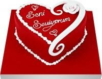  Batkent Ankara nternetten iek siparii  Seni seviyorum yazili kalp yas pasta