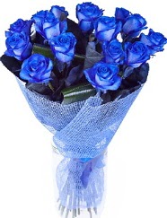 9 adet mavi gülden buket çiçeği  Batıkent Ankara hediye çiçek yolla 