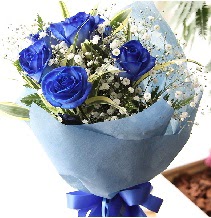 5 adet mavi gülden buket çiçeği  Batıkent Ankara çiçek satışı 