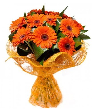 11 adet turuncu gerbera buketi  Batıkent Ankara çiçekçiler 